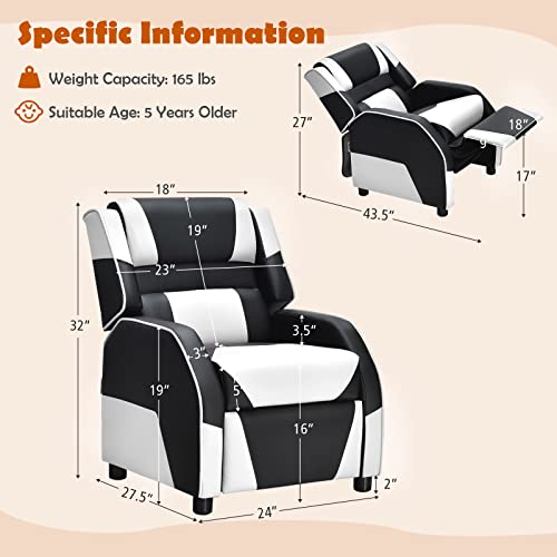 image for COSTWAY Kids Recliner Sofa, Toddler Leather Recliner with Adjustable F