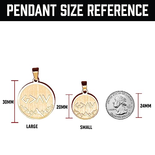 God Is Greater Than The Highs and Lows Pendant With Chain Necklace - 14K Gold Plated Stainless Steel3