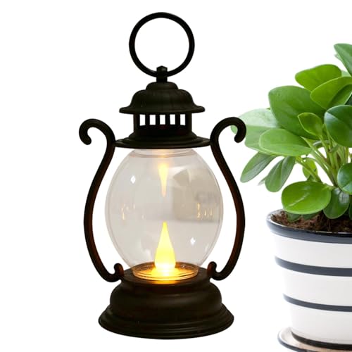 Farol de campo LED alimentado a pilas – Lámpara retro vintage, linterna decorativa | Estilo clásico con iluminación portátil y duradera, lámpara para jardín, pared, mesa, comedor o dormitorio
