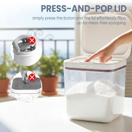 Lot de 2 boîtes de rangement pour poudre à lessive à pression 2L - 5