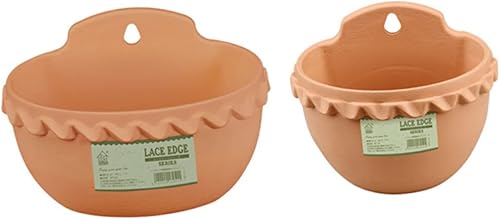 Yardwe 2 piezas de montaje en pared para plantas colgantes de plástico para macetas colgantes al aire libre, cesta colgante para flores, maceta