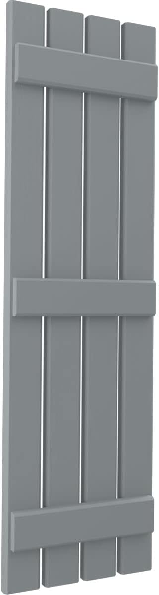 Ekena Millwork ARW401SB415X57CHH Americraft Four 3 Exterior Real Wood Spaced Board-n-Batten Shutters (Per Pair), Ocean Swell