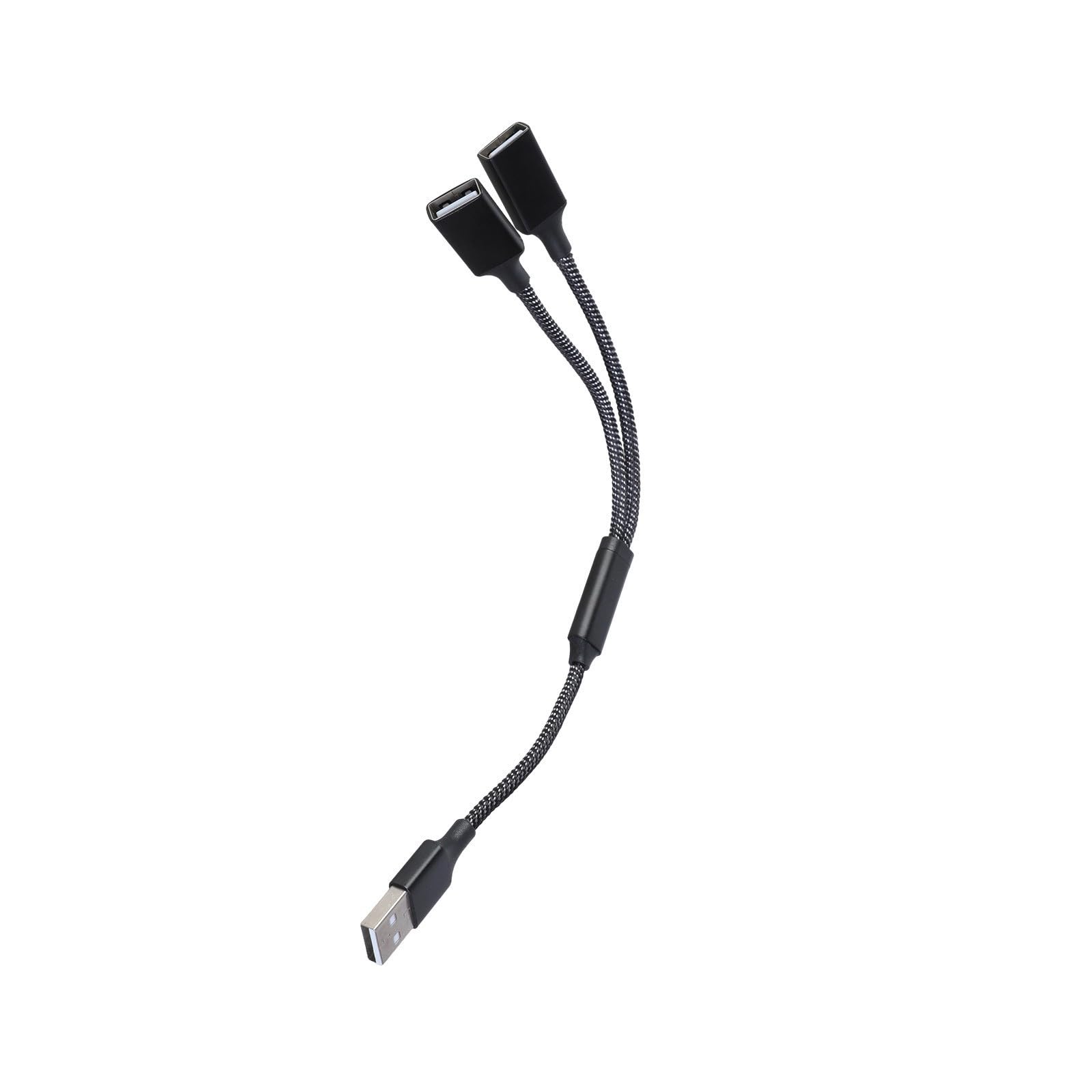 USB Male to Double Female Split Converter for Laptop Flashing Drives with Fast Speed Data and Power Charging USB Power Extension