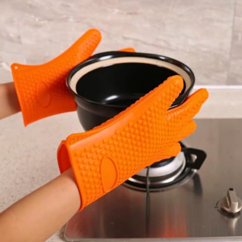 Luva Culinária de Silicone Resistente ao Calor, 27 cm, Cores Sortidas