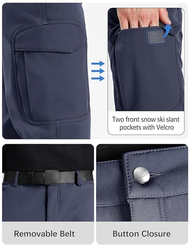 FREE SOLDIER Herren Winter wasserdichte Skihose Jagd Outdoor Hose Winddichte Thermohose Winterhose Softshellhose zum Klettern und Wandern