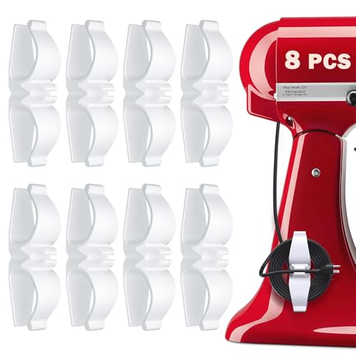 Cord Organizer for Appliances, 8 Pack Upgraded Kitchen Appliance Cord Organizer Stick On Appliance Wire Organizer Wire Wrapper for Kitchen Appliances Mixers, Coffee Maker, Pressure Cooker
