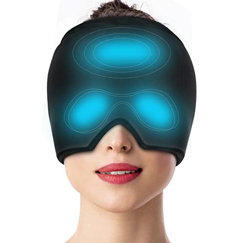 Tolaccea Gel Ice Headache/Migraine Relief Hat, Hot & Cold Therapy Migraine Relief Cap, Cold Compress Headache Relief Cap For Tension, Puffy Eyes, Sinus & Stress #TOP7