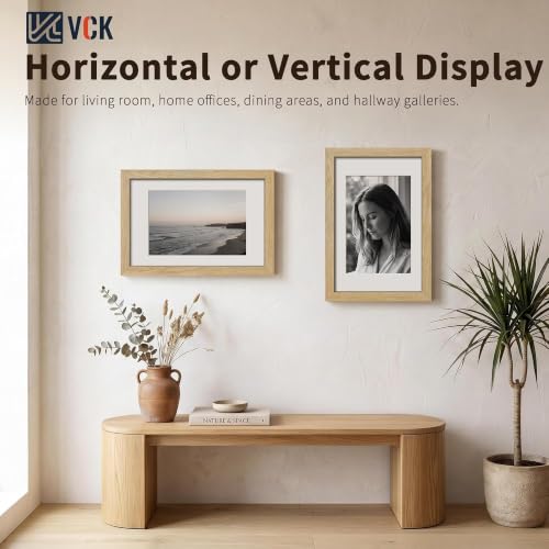 Image of VCK 11x17 Picture Frame 5 Pack, Natural Exclusive Wood, HD Glass, for Photo