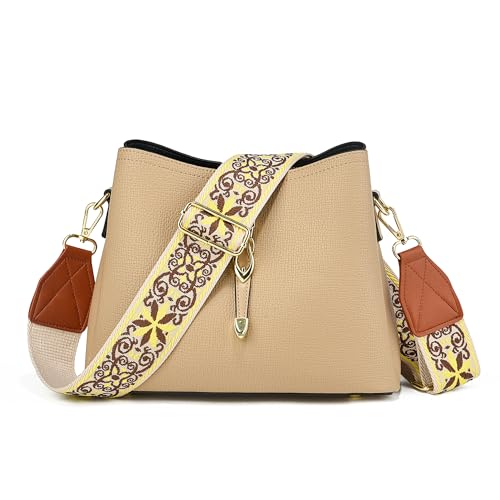 Image of LEMEDE Purse Strap,2 inch Leather End Shoulder Strap Adjustable Replacement,Retro Jacquard Multi-pattern Crossbody Bag Straps