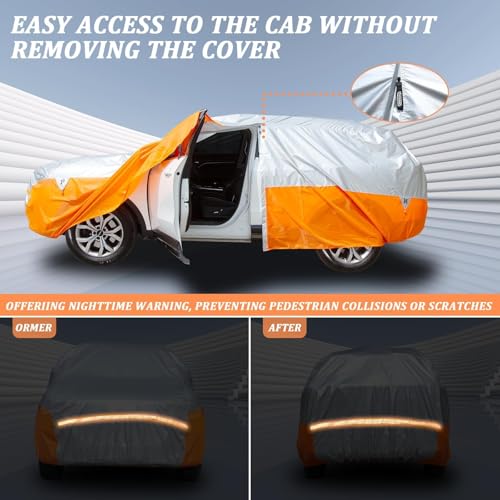 Image of Tecoom Car Cover Waterproof All Weather for 170 inch-190 inch SUV, Universal Full Exterior Covers Fit for Toyota CHR Ford Mustang Honda CRV Tesla Model Y Large Winter Car Covers Snow Sun UV Scratch Protection