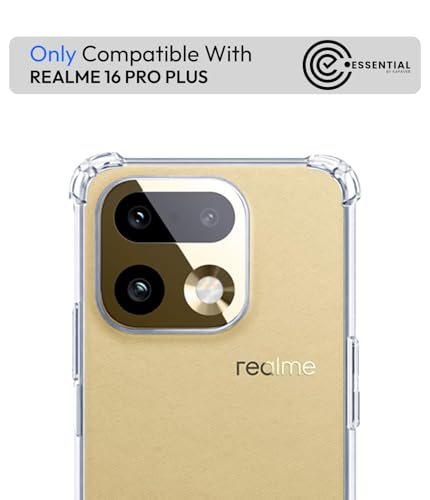 Image of KAPAVER Essential Back Cover Case Compatible with Realme 16 Pro Plus (PC+TPU) (Realme 16 Pro Plus - Clear)