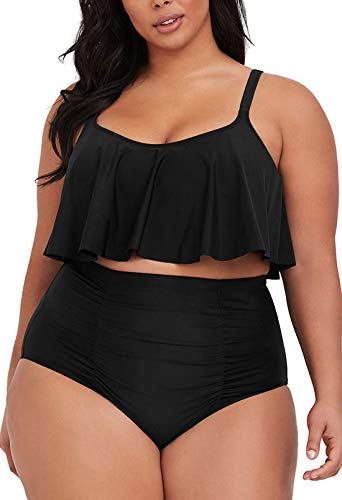 Sovoyontee Women's 2 Piece Plus Size High Waisted Swimsuit Bathing Suit