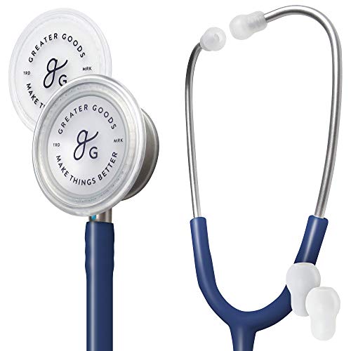 GreaterGoods Dual-Head Stethoscope, Classic Design for Medical and Home Routine Physical Assessing Basic Heart and Lung Examinations (Blue)
