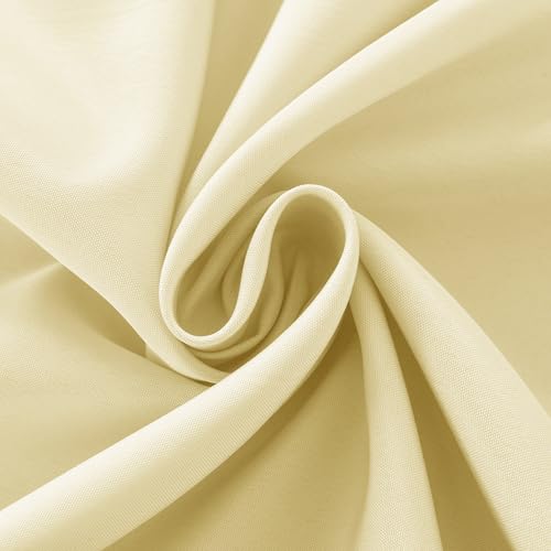 Image of 2-Pack 60x60 inch Beige Table Cloths, Solid Stain and Wrinkle Resistant Tablecloth, Premium Plain Weave Polyester Fabric Rectangle Table Linen Covers for Hotel, Banquet