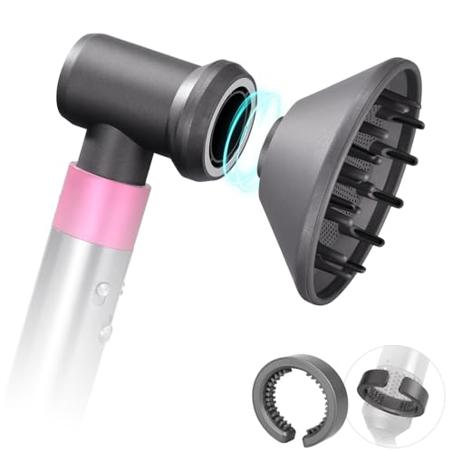 Diffuser and Adaptor Compatible with Dyson Airwrap Attachments, for Curling Iron Converting to Hair Dryer, with Filter Cleaning Brush Attachment