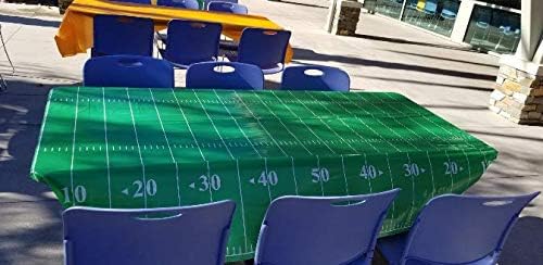 4 Pack Game Day Football Touchdown Tablecover 54" x 78" | 1 "Touchdown" letter banner | Ideal for Superbowl, NFL Games, Playoffs, Birthdays, Tailgate, Baby Shower, Football Party
