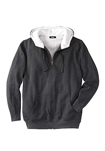 KingSize Men's Big & Tall Sherpa-lined Fleece Zip Hoodie Jacket