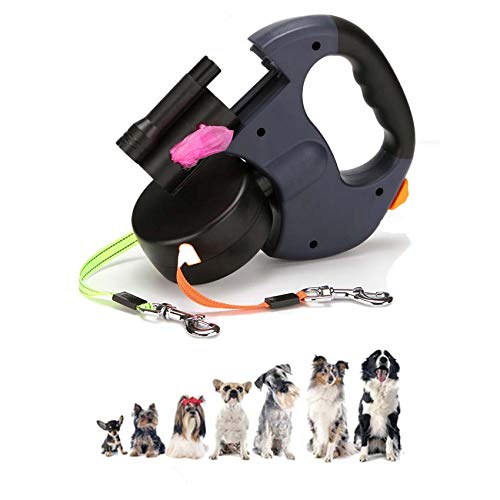 Leejun 犬 リード 長さ3m 2頭引きリード お散歩用 多頭飼い 2匹 小型犬 絡まないリード リード犬 ペット用品 自動巻き 引き込 ブラック) ペット・ペットグッズ Leejun 犬 リード 長さ3m 2頭引き