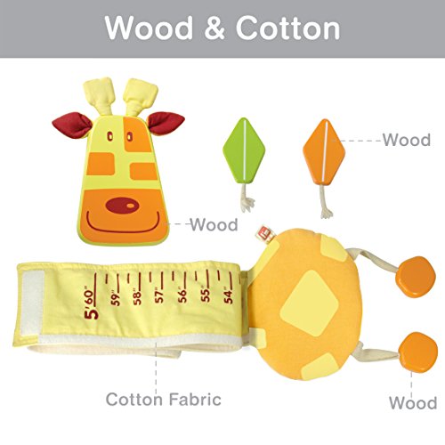 Wood and Fabric Wall Growth Chart, Height Measurement, Scale, Ruler for Kids (Giraffe) - Image 5