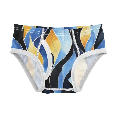 KLL Blue Golden Theme Plant Black Pattern Little Boys Cotton Underwear Cute Children Panties