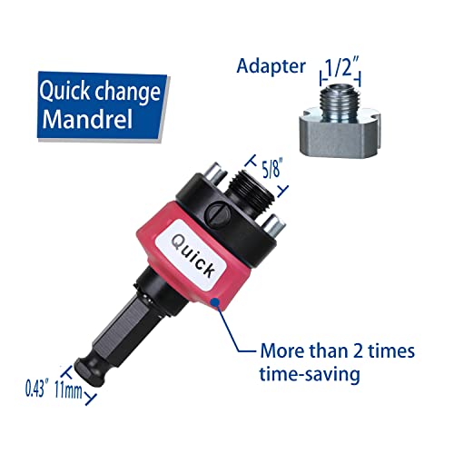 Plg2Supt Hole Saw Quick Change Mandrel 7/16" Shank New Hole Saw Arbor Fit 9/16" To 10" Hole Saw #TOP2