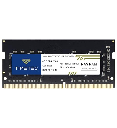 Timetec DDR4-2666 4GB de Repuesto para Synology D4NESO-2666-4G SODIMM sin búfer sin ECC (Compatible...