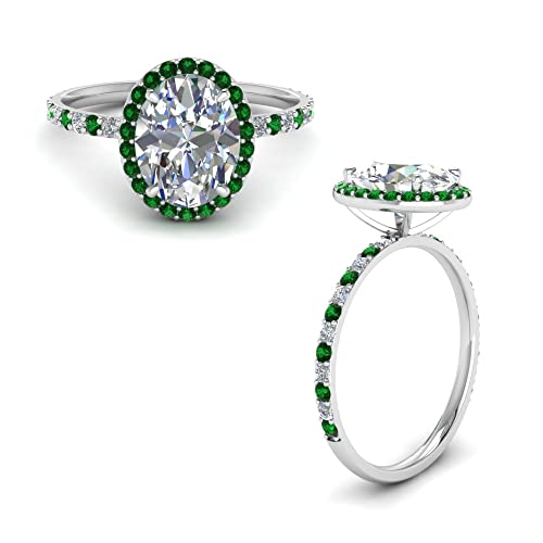 Image of Choose Your Gemstone Oval Halo Ring 925 Sterling Silver Oval Shape Halo Engagement Rings Gemstone Wedding Promise Gift Casual Wear Party Wear Daily Wear Office Wear US Size 4 to 12