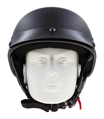 Wheeling Motorcycle Bike Biker Atv Visor Half Open Face Helmet Dot Approved Model 204 (Flat Balck X-Large) #TOP6