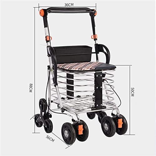 Indoor-4-Wheel-Rollator-includes-Basket-and-Tray-Assistive-Walking-Device-4-Wheeled-Walker-for-Elderly-Disabled-and-Handicapped-Mom-Dad-Grandparent-Lightweight-Support-Aid-Double-The-Comfort-The-New