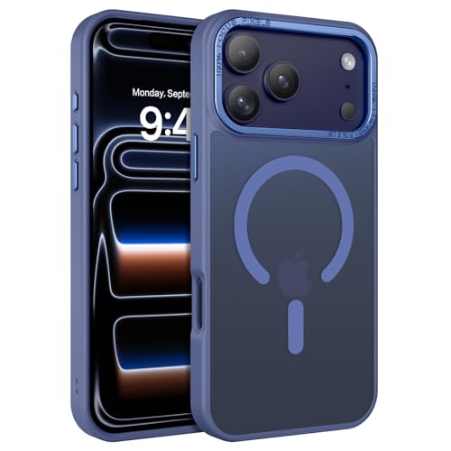 Image of YINLAI for iPhone 17 Pro Case 6.3-inch,Magnetic Compatible with MagSafe, Slim Matte Anti-Fingerprint, Shockproof Full Body Military Grade Protection for iPhone 17 Pro Cover, Blue
