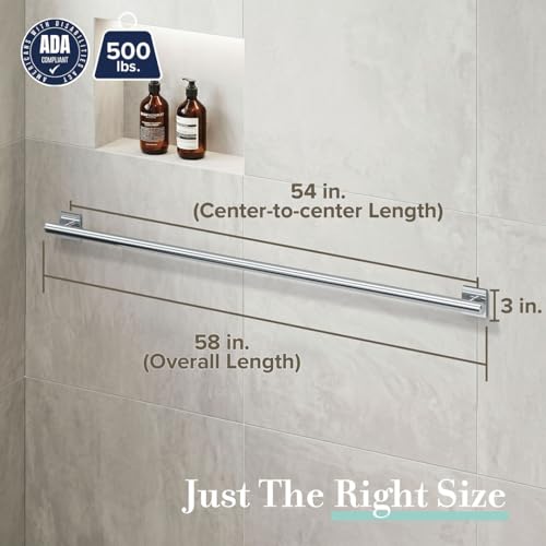 Image of Elevate 54 inch L Grab Bar, Chrome