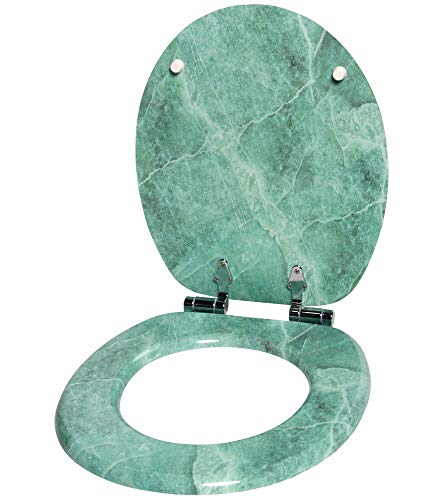 Sanilo Soft Close Toilet Seat, Wide Choice of New Toilet Seats, Stable Hinges, Easy to Mount (Marble Green) - Image 4