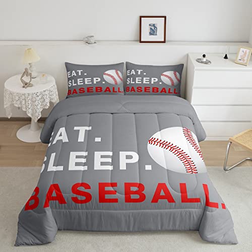 Image of Feelyou Baseball Comforter Set Twin Size Bedding Set for Kids Teens