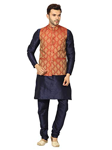 Image of UnM Men Silk Blend Classic Kurta Set