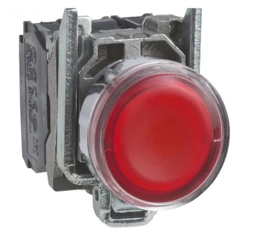 Bouton poussoir lumineux Harmony XB4 rouge 22mm contact 1NO 1NF pour armoire de commande