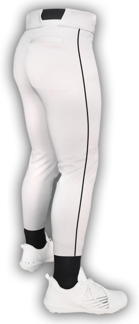 Size S ...Dirty Mids Original Youth Piped Baseball Pants – Pro Fit, Reinforced Knees, Anti-Slip Waistband, Game-Ready