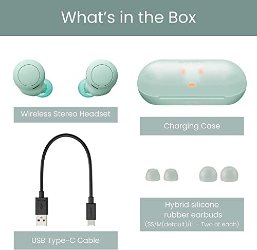 Image of Sony WF-C500 Bluetooth Earbuds with Mic, TWS, Up to 20Hrs Battery-Green