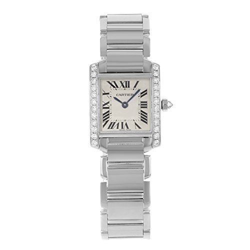 Cartier Tank Francaise 18kt White Gold Diamond Ladies Watch WE1002S3