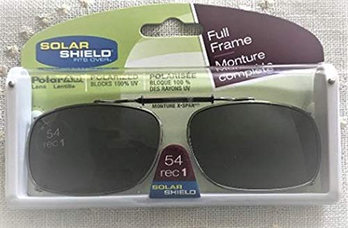 3 Solar Shield Clip-on Polarized Sunglasses Size 54 rec 1 Black Full Frame New
