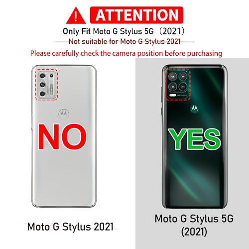 Gritup for Moto G Stylus 5G-2021 Case with Slide Camera Cover | 1*Pack HD Screen Protectors | 360° Rotating Metal Kickstand | MIL-Grade Shockproof Protection,Rose Gold - image 2