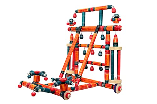 Image of Viraj Handcraft Wooden Toys Wooden Activity Walker Multicolor for Baby Top Variant