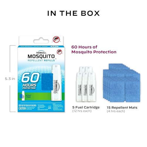 Thermacell Mosquito Repellent Refills, 60-Hour Pack; Contains 15 Repellent Mats, 5 Fuel Cartridges; Compatible with Any Fuel-Powered Thermacell Product; No Spray, Scent, Mess - Image 6