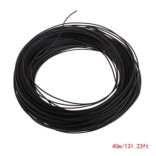 LLAAIT 40m Garden Coated Black Twist Wire String Tie Roll Support Strap Cables