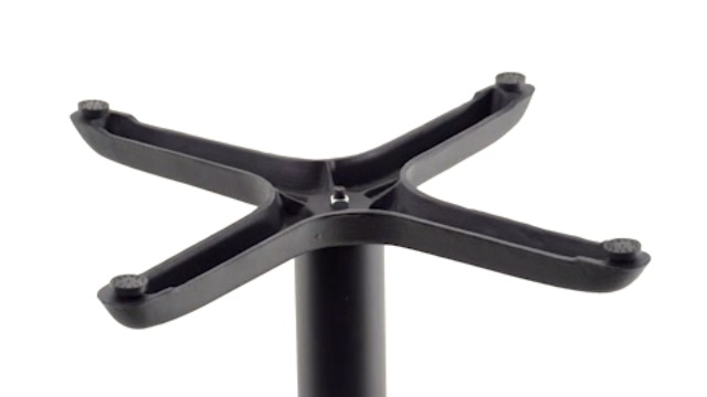 Endurex Cafe Table Base - Single Column X-Base, Metallic Silver, Perfect For Restaurants & Homes