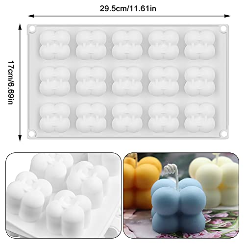 Kerzenform Bubble Kerzen, 15 in 1 3D DIY Silikonform Kerzen GieÃen Formen Heimdekorationen Bastel Silikon Kerzen Silikonform Bubble Candle Form für DIY Mousse Schokolade Kerze Harz Kuchen Handgemachte – Bild 7