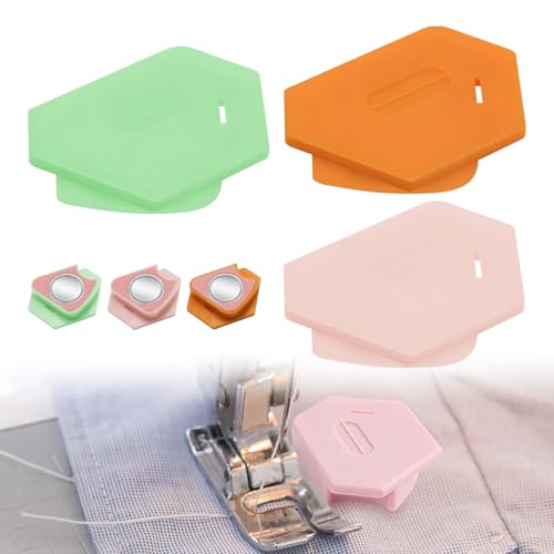 Guía de costura magnética de 3 piezas, guía de costura magnética extraíble para máquina de coser, accesorios y suministros de costura magnéticos poligonales multifuncionales, guía de costura magnét