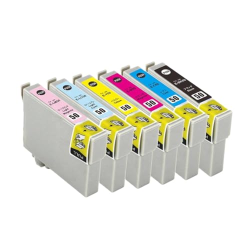 Cartouches ICBK50 ICC50 ICM50 ICY50 compatibles pour imprimante jet d'encre pack 6 couleurs