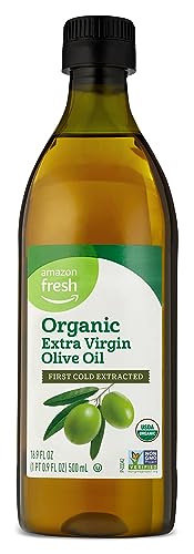 Amazon Fresh, Organic Extra Virgin Olive Oil First Cold Extracted, 16.9 Oz