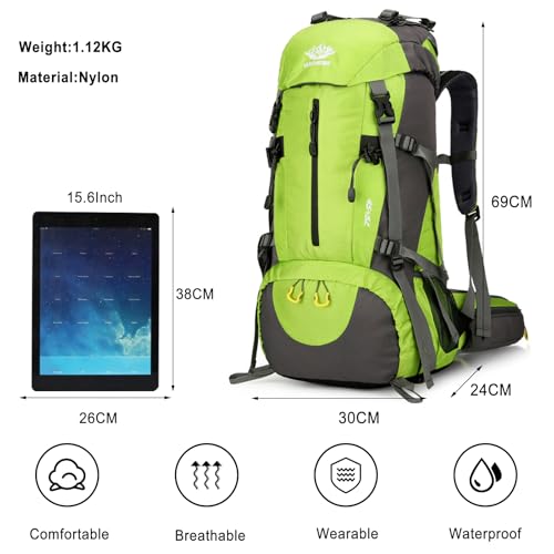 Mochila de senderismo impermeable 50L para trekking miniatura 3
