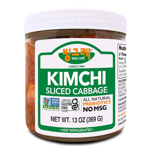Image of BINGGRE NAPA CABBAGE KIMCHI 12OZ FRESH KOREAN KIMCHEE IN KIM CHI kimichi 김치 MOTHER MILD CHEE TEMPEH DAIKON PICKLES WHITE RADISH TWINS JONGGA RAMEN ORGANIC VEGAN NAPPA LAWS MAMA